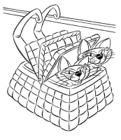 A coloring page of lady and the tramp